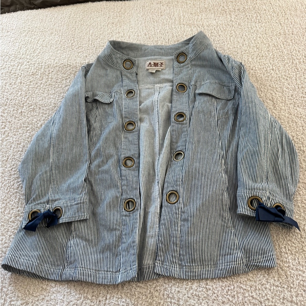 Blue Striped Jean Jacket